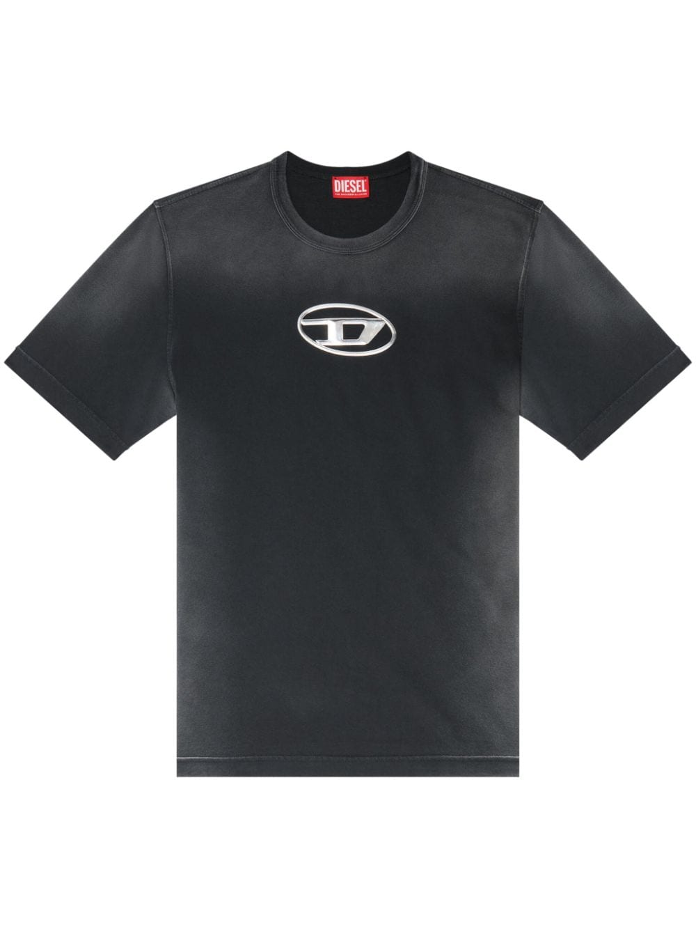 Shop Diesel Oval D Cut-out T-shirt In Black