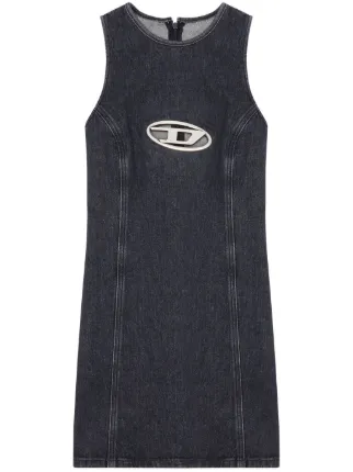 Diesel Oval D Denim Mini Dress | Grey