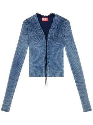 Diesel M-Anchor-A cut-out Ribbed Top | Blue | FARFETCH