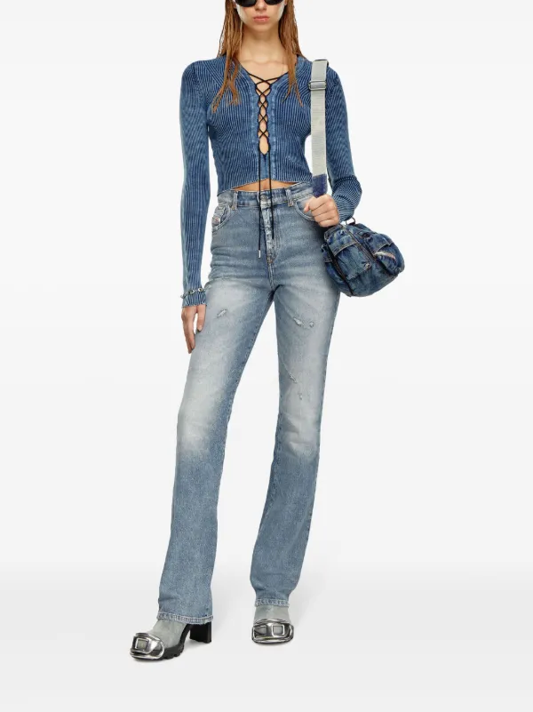 Diesel M-Acchia クロップドトップ デニムブルー レース Diesel M-Acchia レース トップ | ブルー | FARFETCH JP