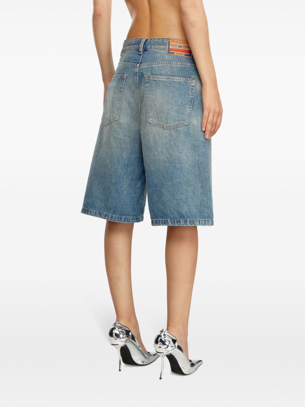 Shop Diesel De-sire Washed Knee-length Shorts In Blue