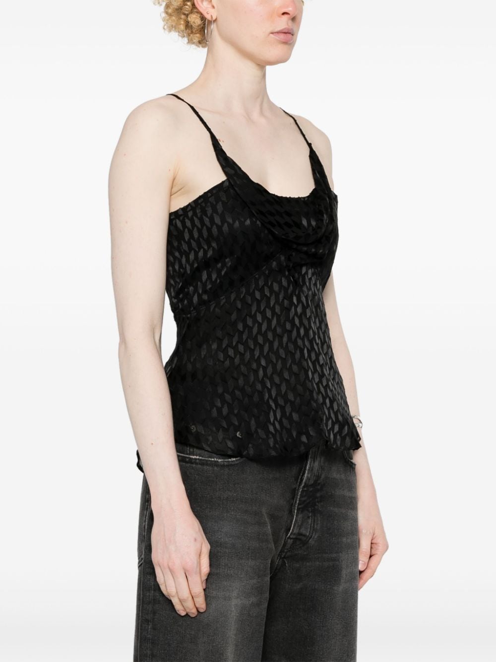 Shop Isabel Marant Kalisia Geometric-print Top In Black