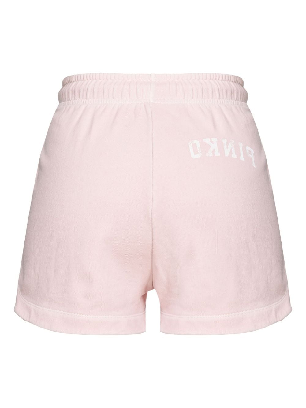 Shop Pinko Logo-print Cotton Shorts In Pink