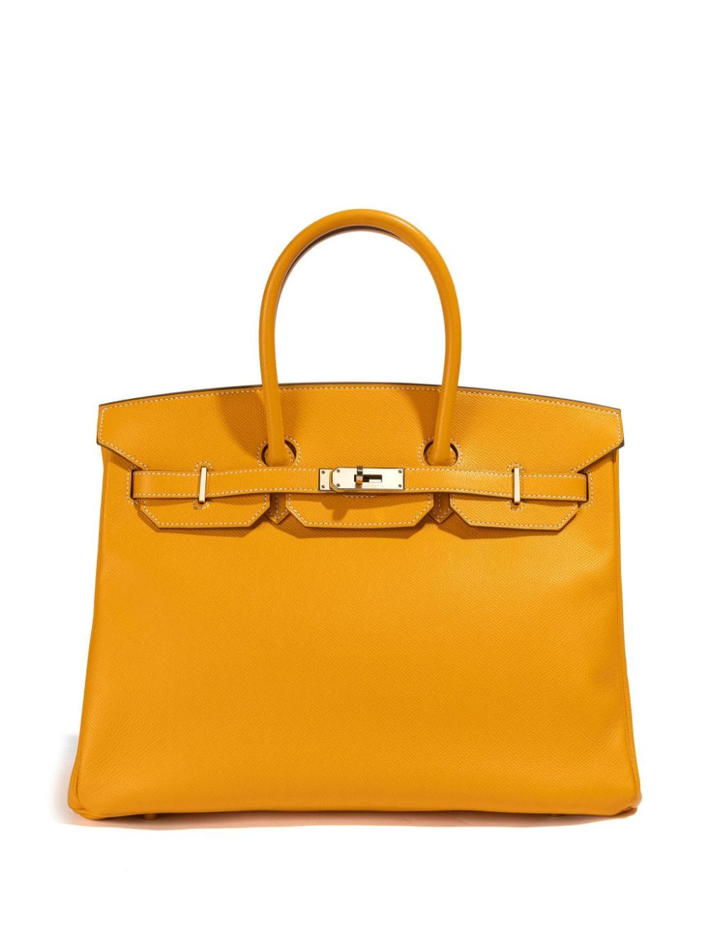 Pre-owned Hermes 2001 Birkin 35 Handbag In Yellow