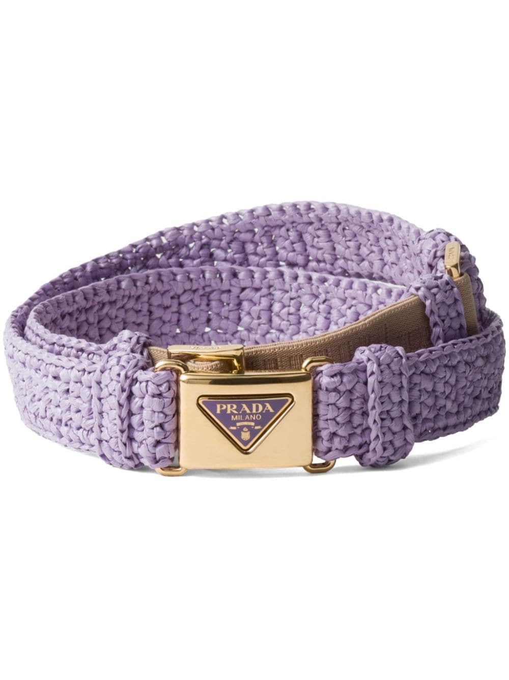 Prada Braided Buckle-fastening Belt In Purple
