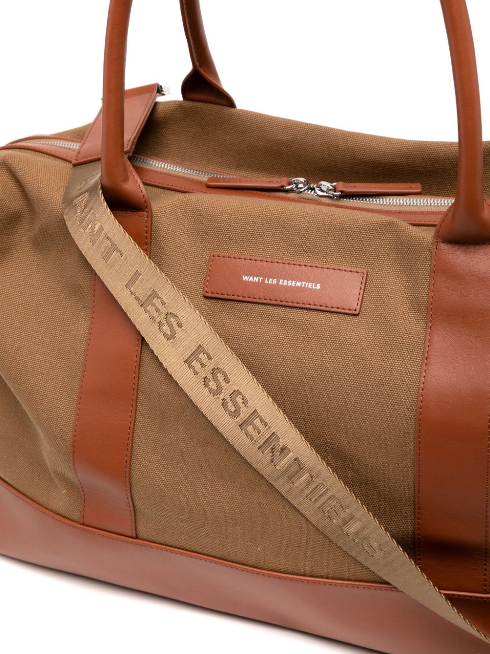 Shop Want Les Essentiels De La Vie Logo-patch Cotton Luggage In Braun