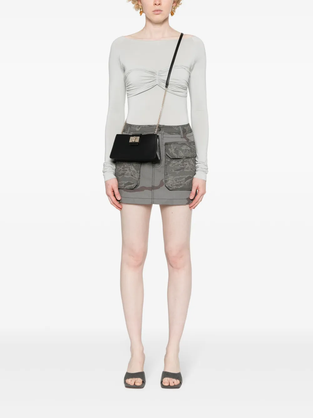 Furla logo-plaque crossbody-bag - Zwart