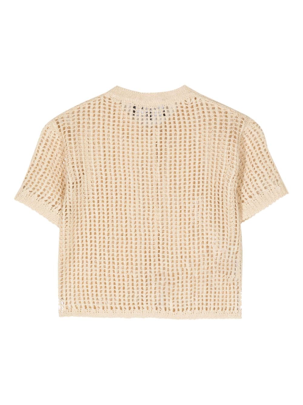 Shop Rochas Open-knit Cardigan In Neutrals