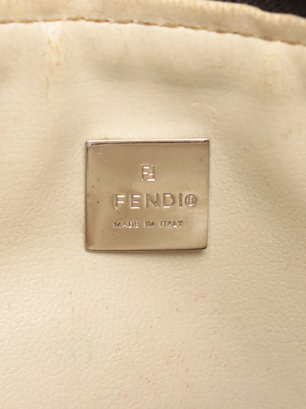 Pre-owned Fendi Zucca Zipped Shoulder Bag In Brown