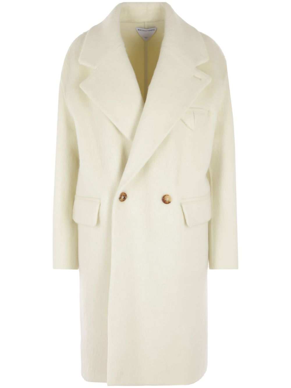 Bottega Veneta Double-breasted Wool-alpaca Coat In White