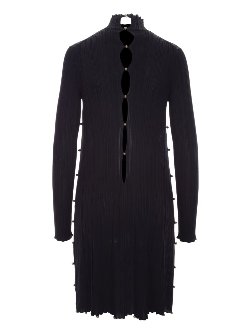 Shop Bottega Veneta Stud-detail Rib-knit Mini Dress In Black
