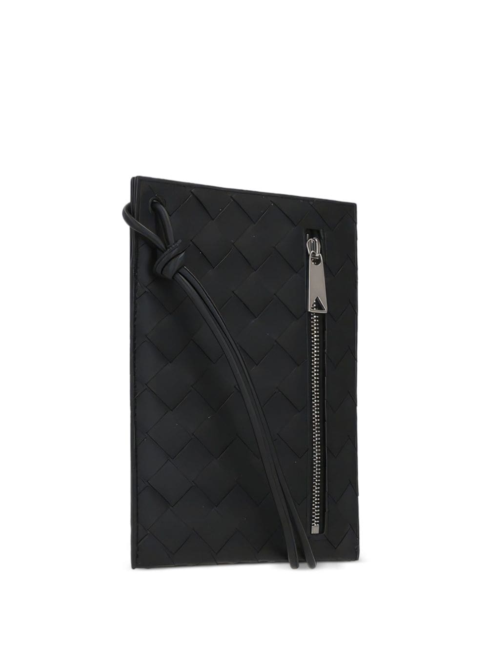 Pre-owned Bottega Veneta 2024 Intrecciato Leather Card Holder In Black