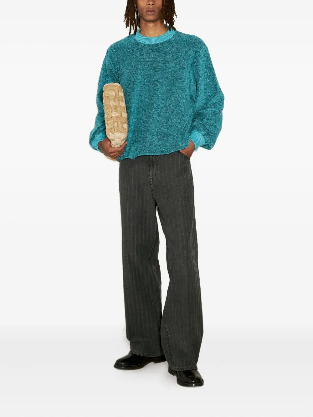 Isa Boulder textured crew-neck sweater - Blauw