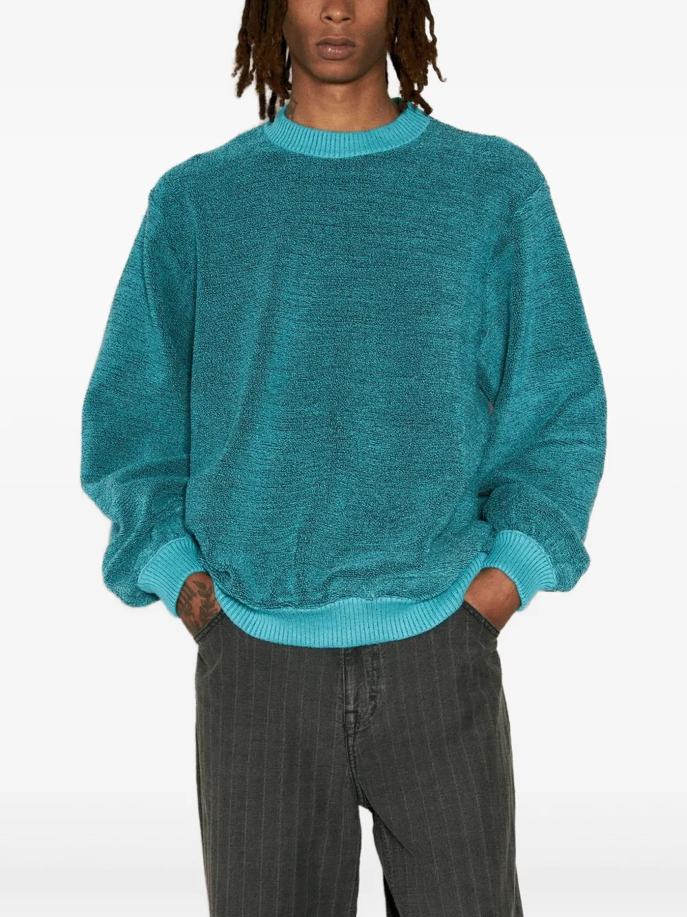 Isa Boulder textured crew-neck sweater | Blue | Image 1