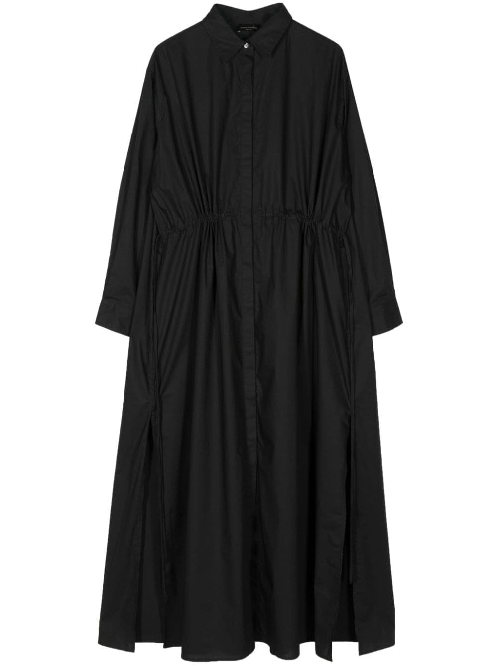 Roberto Collina Drawstring-waist Cotton Shirtdress In Black