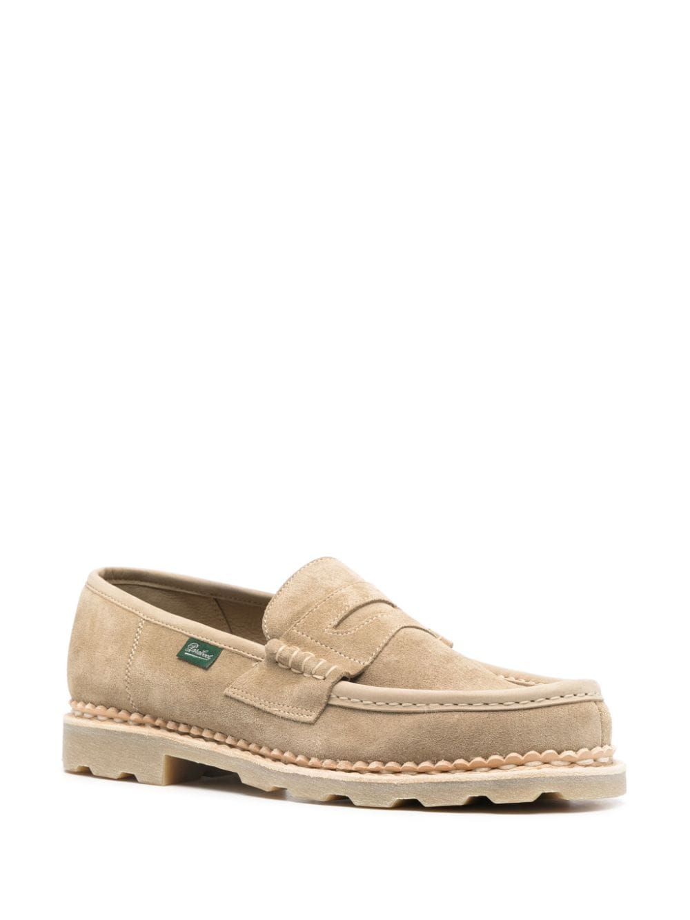 Paraboot logo-patch suede loafers - Beige