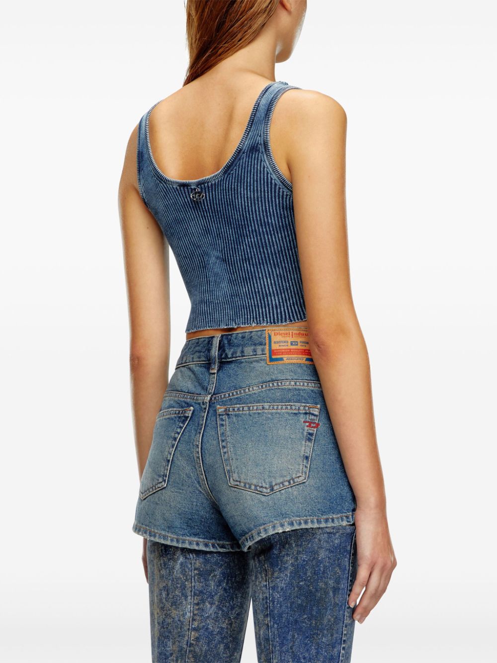 Diesel Cropped top met veters Blauw