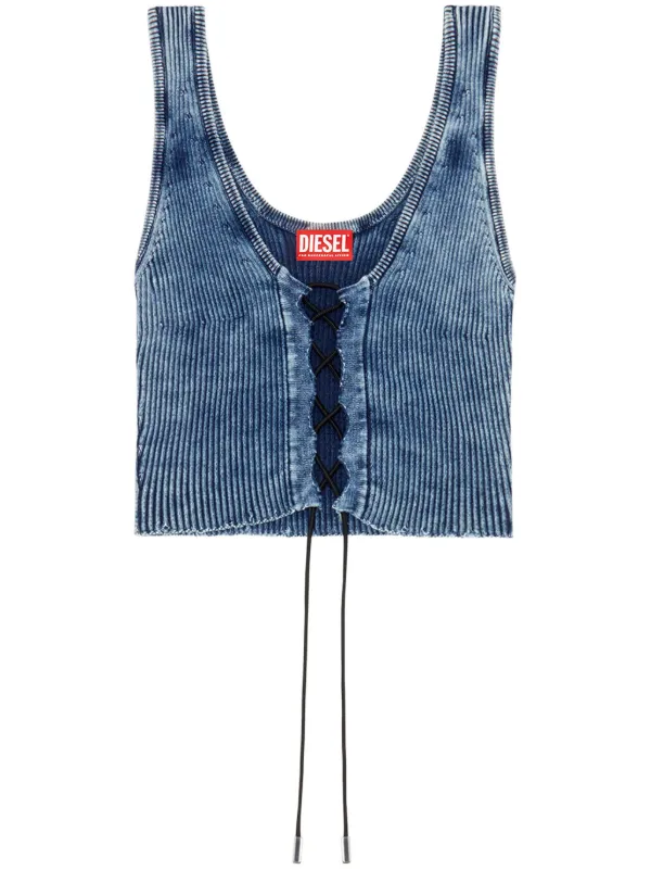 Diesel レースアップ クロップドトップ | ブルー | FARFETCH JP
