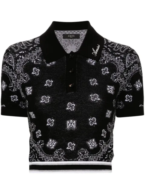 AMIRI bandana jacquard polo top