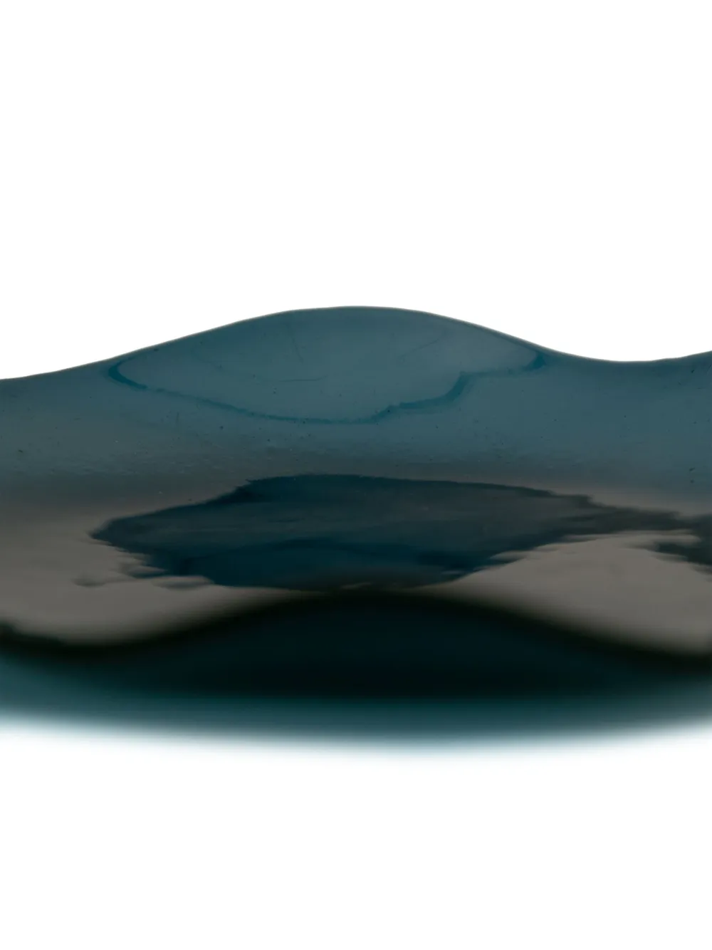 Sophie Lou Jacobsen Indigo Petal Large Glass Plate 24cm In Blue