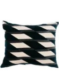 Christina Lundsteen Layla geometric-print velvet cushion (50cm x 60cm) - Blue