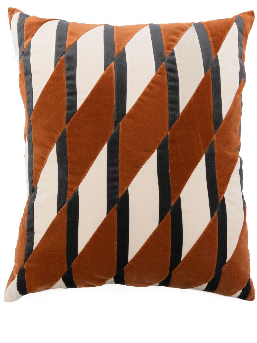 Christina Lundsteen Layla Layla Geometric-print Velvet Cushion (50cm X 60cm) In Orange
