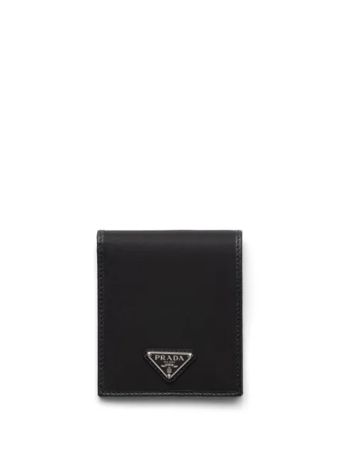 Prada recycled-nylon logo plaque wallet