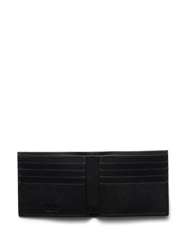 Prada recycled-nylon Logo Plaque Wallet | Black | FARFETCH