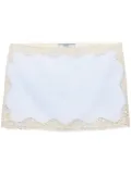 Prada lace-trim linen mini skirt - Blue