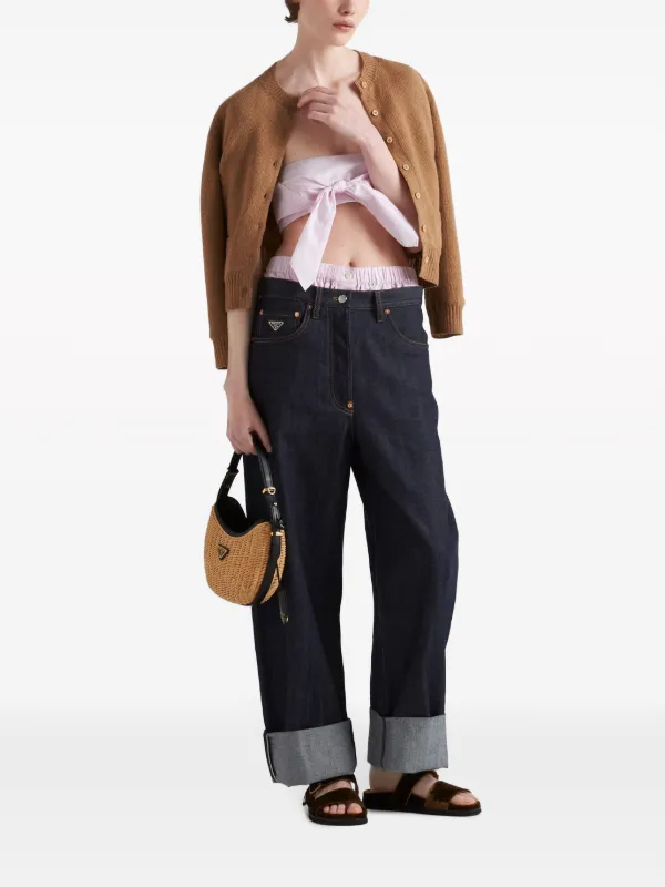 Prada ラウンドネック カーディガン | ブラウン | FARFETCH JP