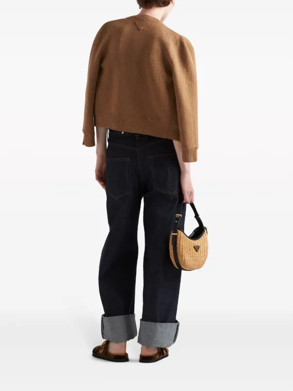 Prada ラウンドネック カーディガン | ブラウン | FARFETCH JP