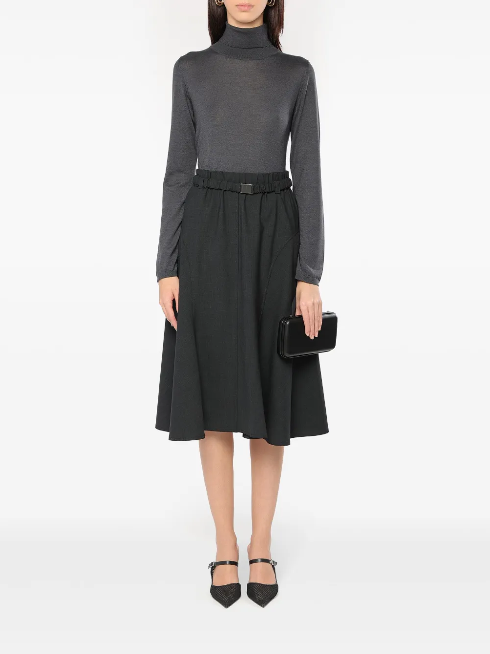 Brunello Cucinelli Wollen midi-rok - Grijs
