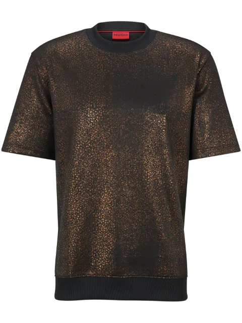 HUGO Camiseta com estampa de logo bordado