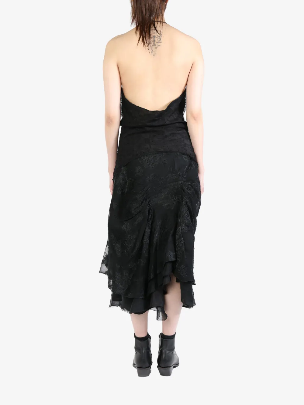 Marc Le Bihan Kanten blouse met col-effect Zwart
