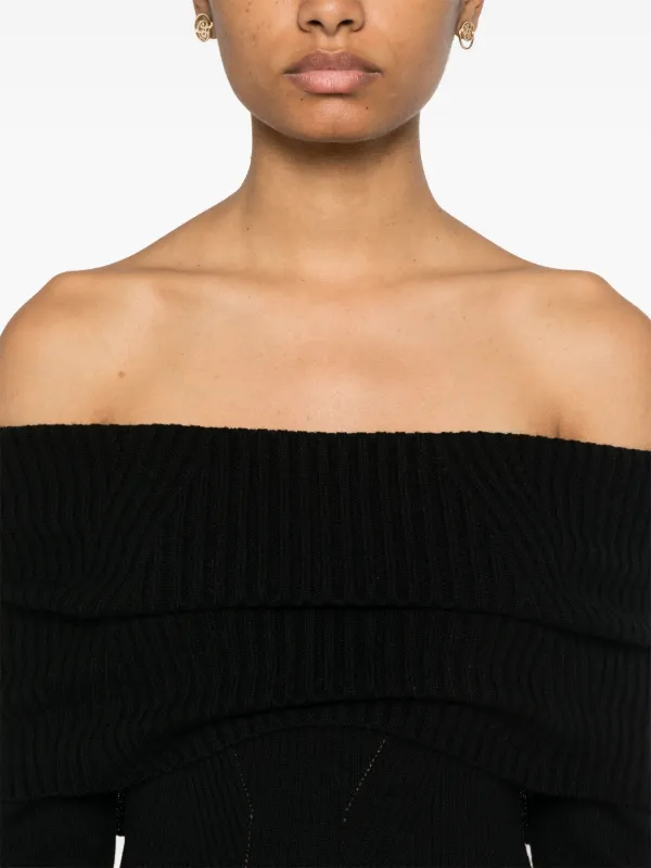 Maje roll neck Ribbed Maxi Dress Black FARFETCH AU