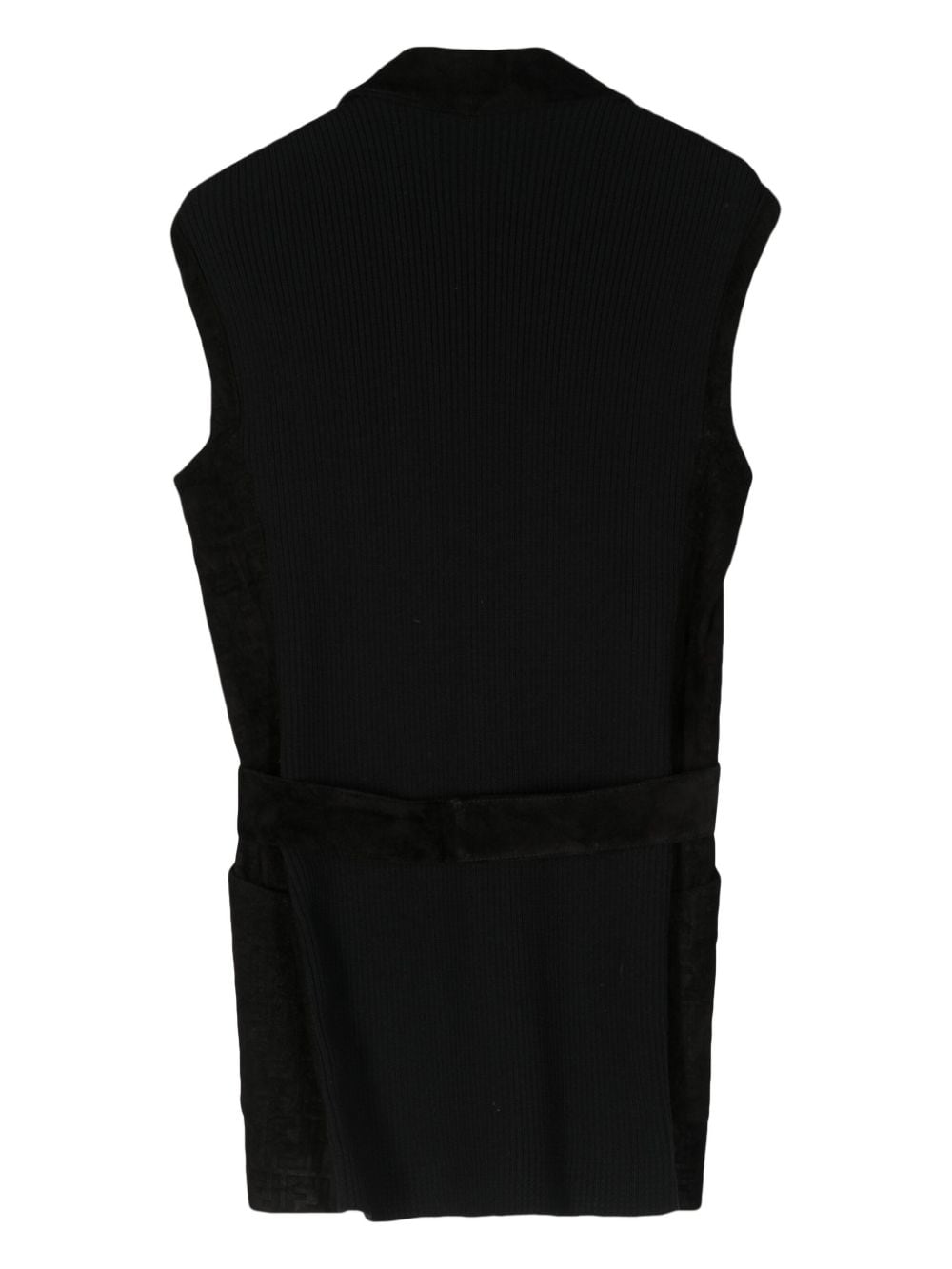 Pre-owned Fendi Zucca Faux-leather Vest In Black