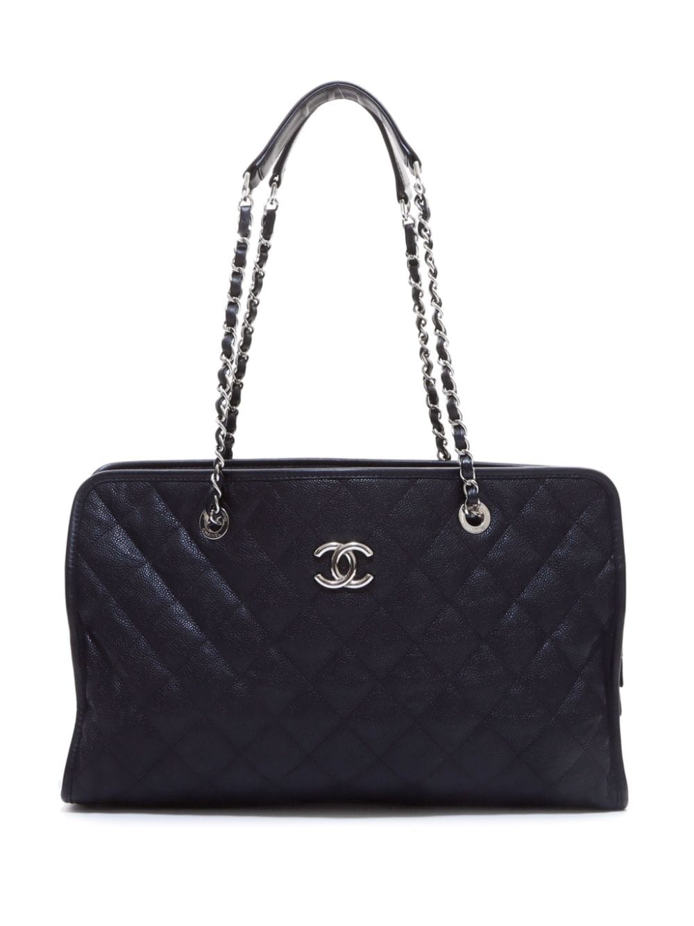 Pre-owned Chanel 2012 French Riviera Tote Bag In Black
