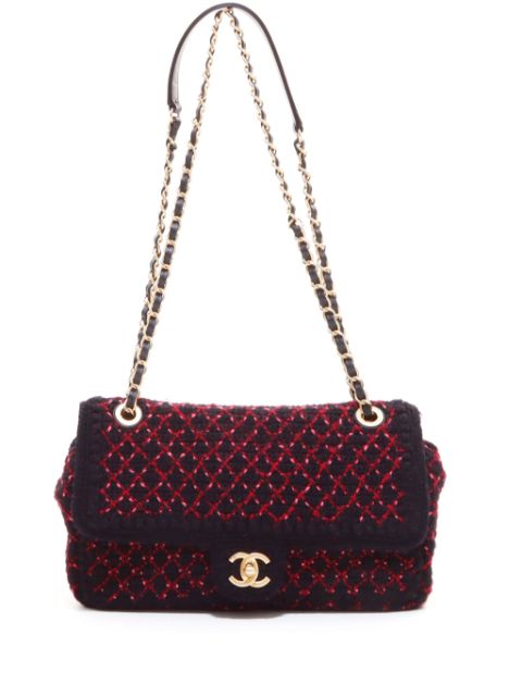 HOT SALE CHANEL 2016-2017 CC turn-lock tweed shoulder bag Women