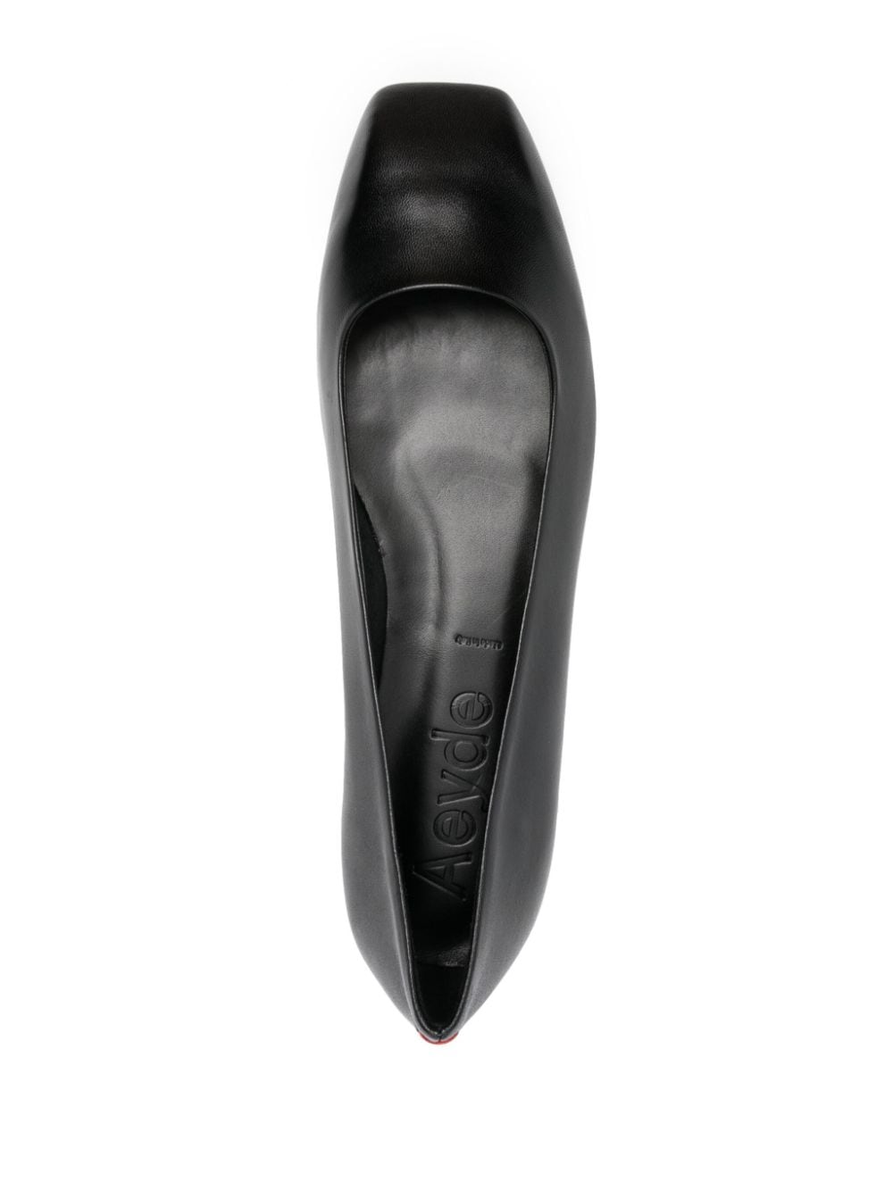 Shop Aeyde Ida Leather Ballerina Shoes In Black