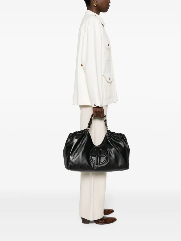 ANINE BING Medium Kate Leather Tote Bag | Black | FARFETCH