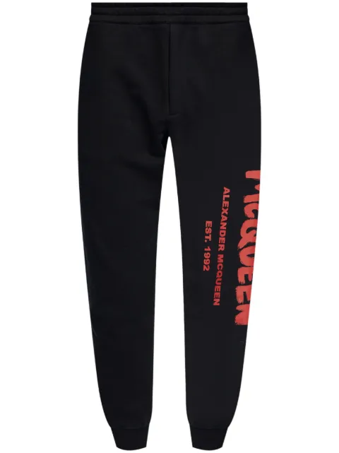 Alexander McQueen Graffiti cotton track pants
