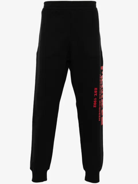 Alexander McQueen Graffiti cotton track pants