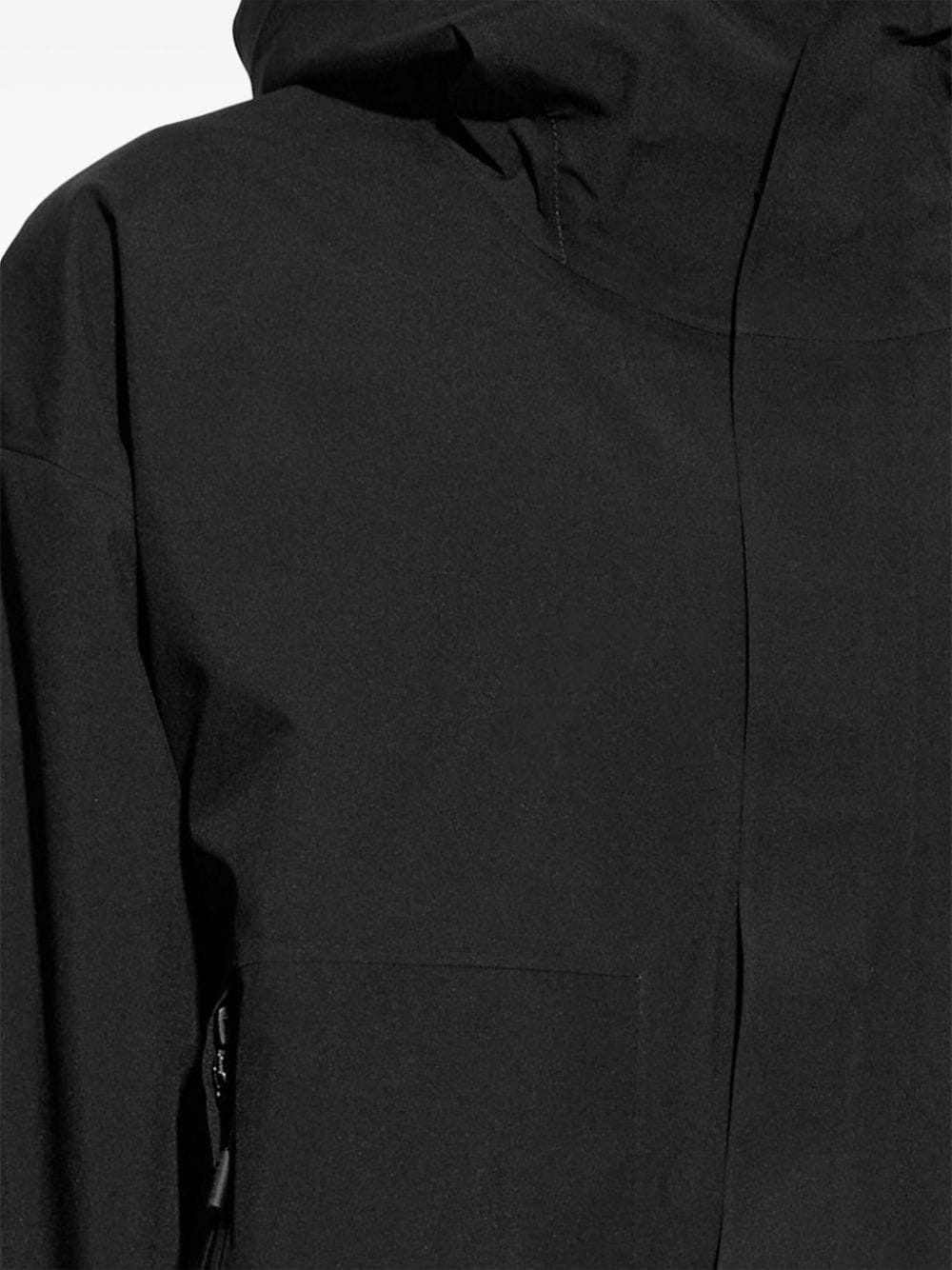 Shop Norse Projects Single-breasted Hooded Coat In Schwarz