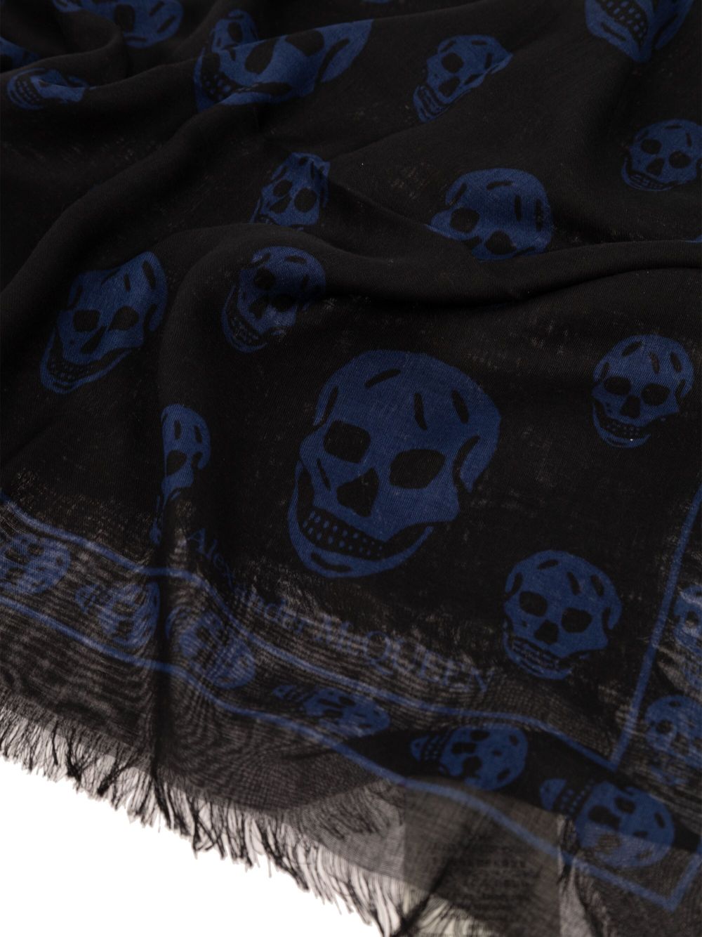 Alexander McQueen skull-print modal scarf Zwart