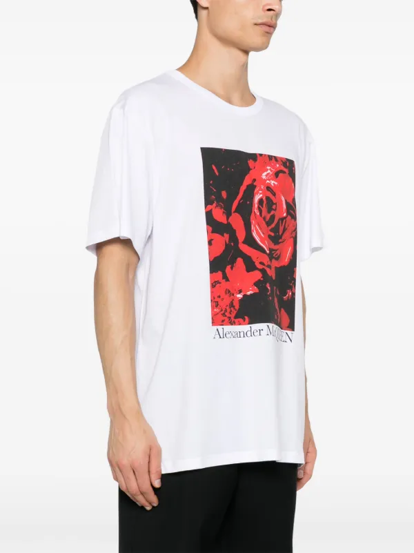 Alexander McQueen Wax Flower-print T-shirt | White | FARFETCH