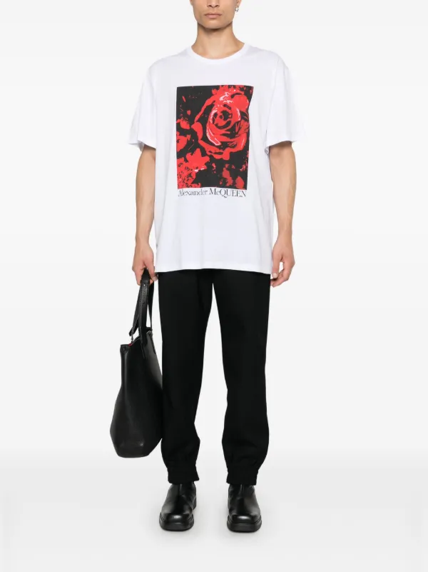 alexander mcqueen Cherry Blossom Tシャツ 半袖 ホワイト 白 Alexander Mcqueen T Shirt White Womens Alexander McQueen