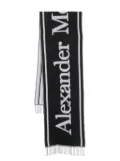 Alexander McQueen logo-intarsia scarf - Black