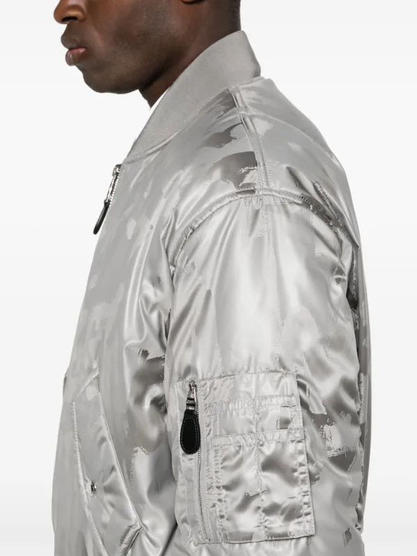Alexander McQueen logo-print Bomber Jacket | Silver | FARFETCH