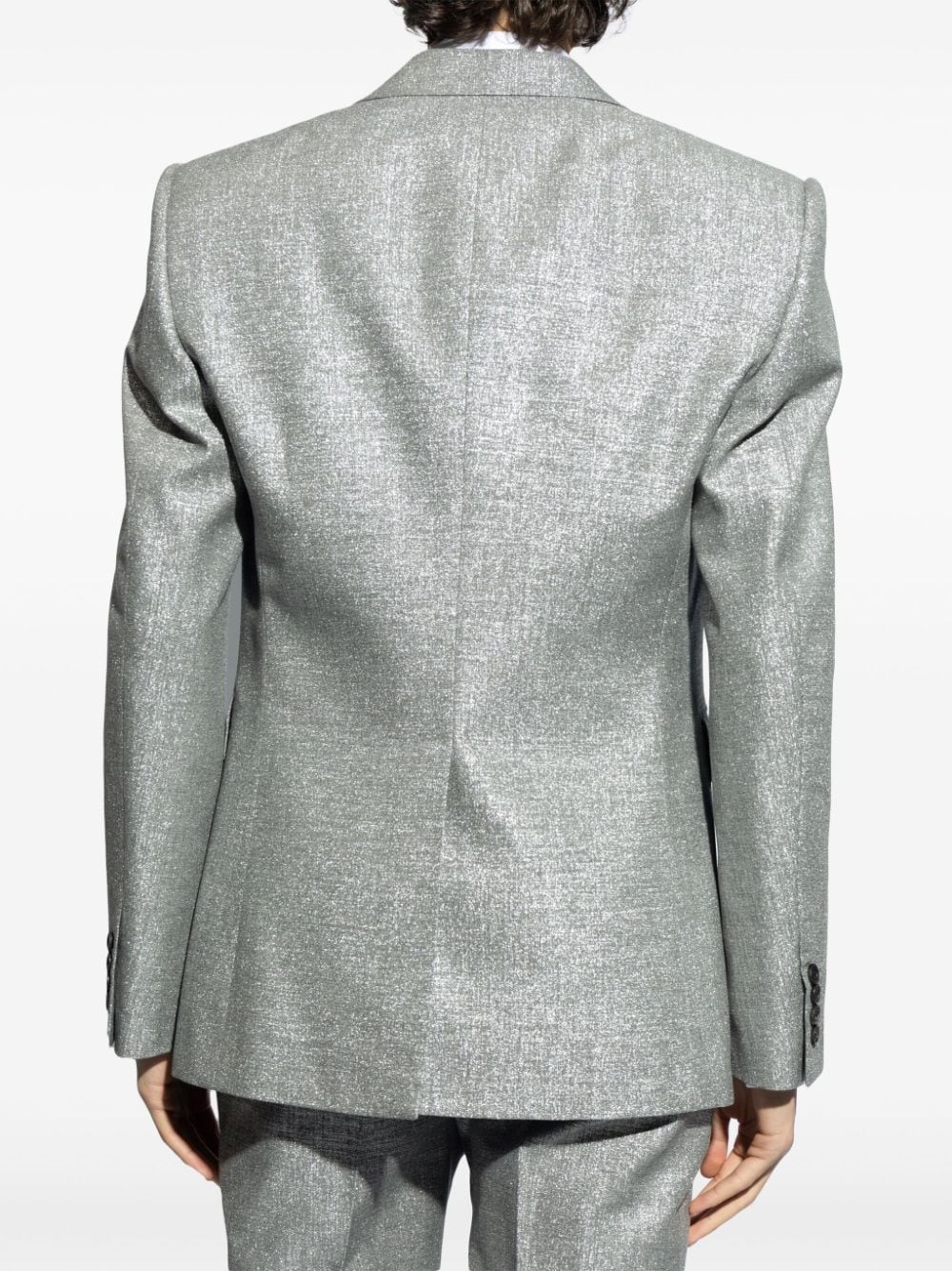 Shop Alexander Mcqueen Single-breasted Blazer In Grey