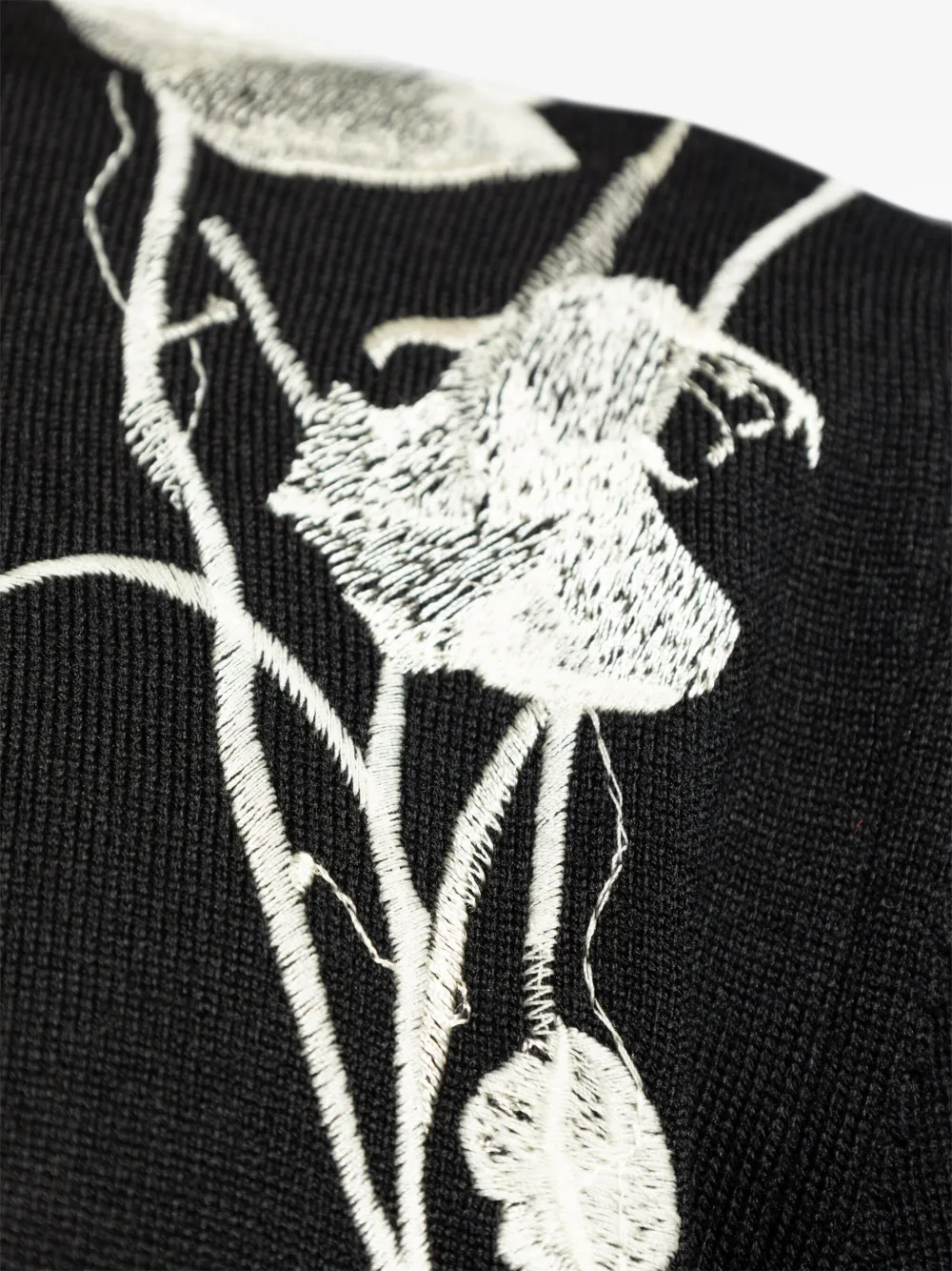 Alexander McQueen Trui met bloemharnas Zwart